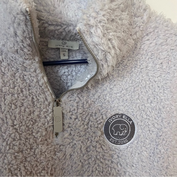 ivory ella sherpa fleece quarter zip pullover - Picture 5 of 5